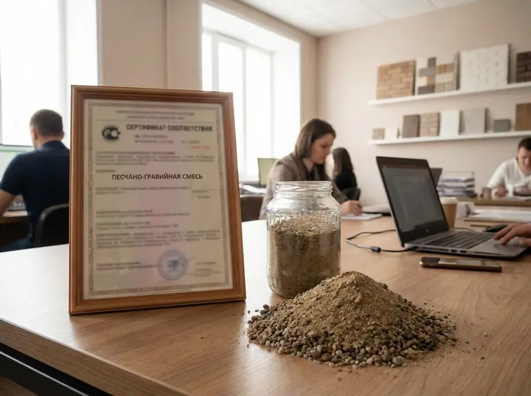 Сертификат на песчано-гравийную смесь